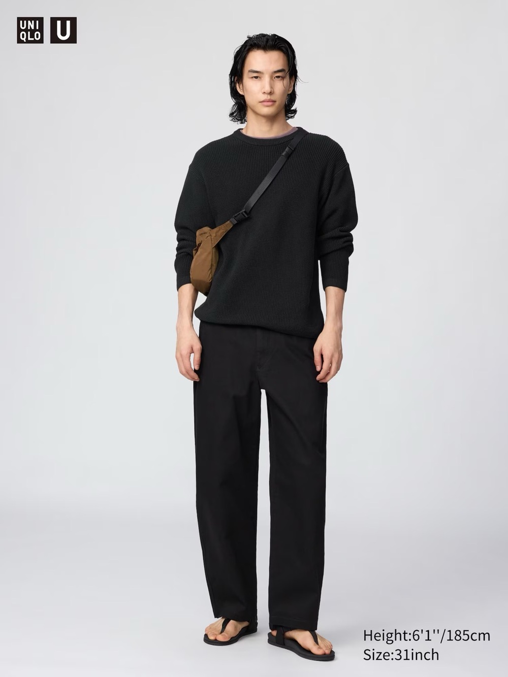 Uniqlo Black Wide Fit Chino Pants